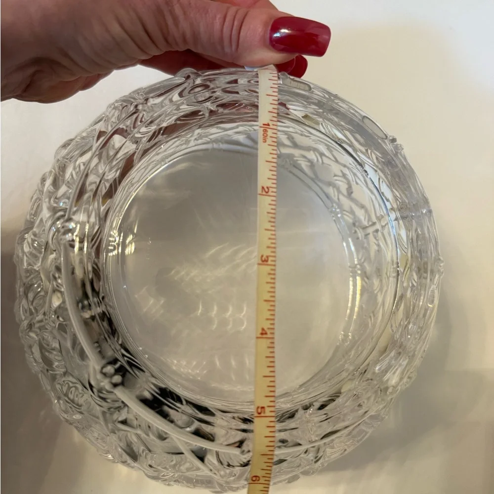 TIFFANY & CO. BOWL CRYSTAL 9” BAMBOO LATTICE SIGNED DISCONTINUED VINTAGE
